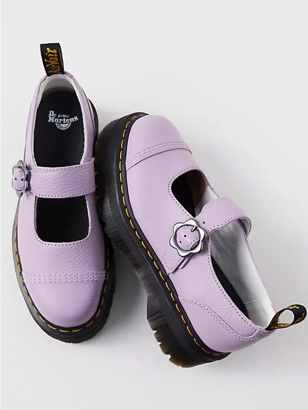 Dr. Martens Addina Quad Flower Mary Janes Lavender - Picture 1 of 11
